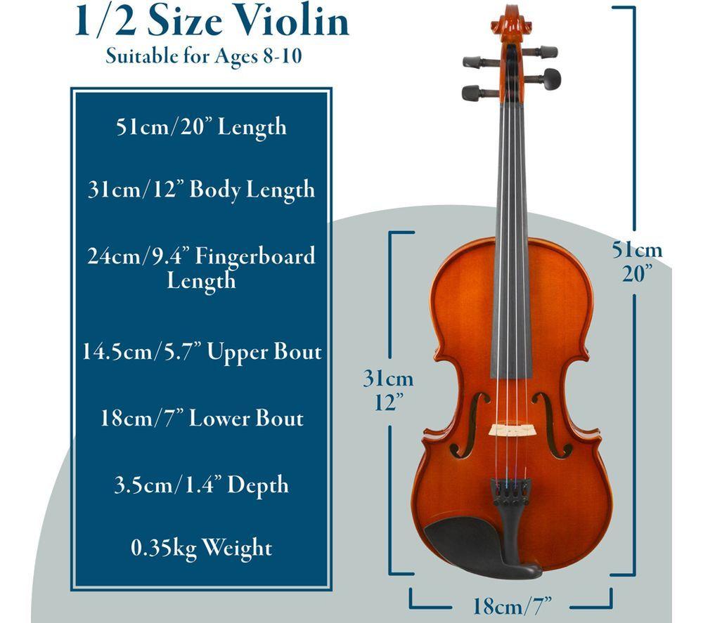 FORENZA Prima I Series 1/2 Size Acoustic Violin - Brown image number 4 of 5
