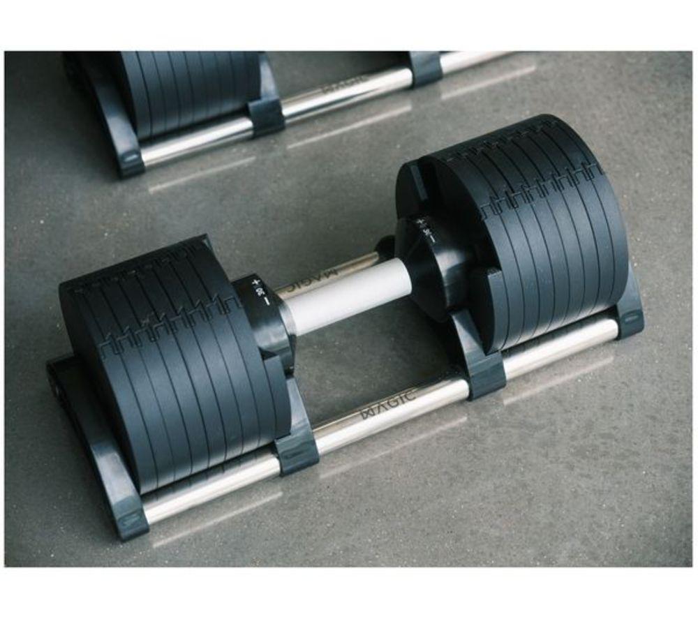 MAGIC AI MFD-002 Smart Adjustable Dumbbells - Black & Silver image number 2 of 6