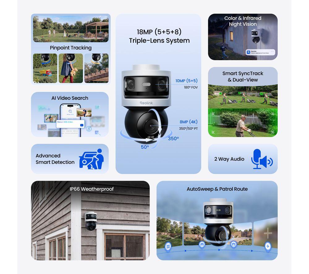 REOLINK OMVI 3i 4K Ultra HD WiFi Outdoor Security Camera - Black & White image number 5 of 7