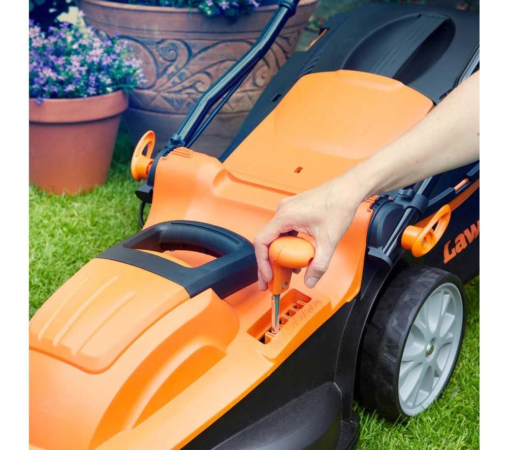 LAWNMASTER M2EB1637M-01 Corded Rotary Lawn Mower - Orange & Black image number 2 of 9