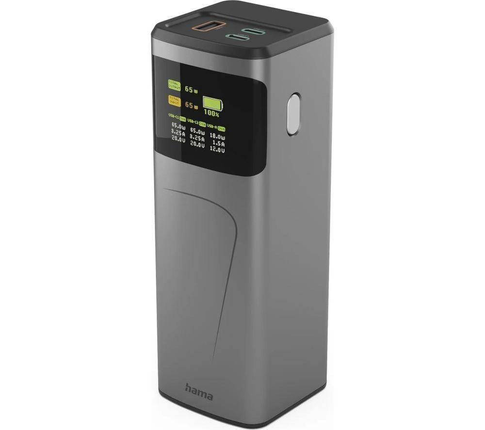 HAMA High Power 20000 mAh Portable Power Bank - Gun Metal Grey image number 3 of 8