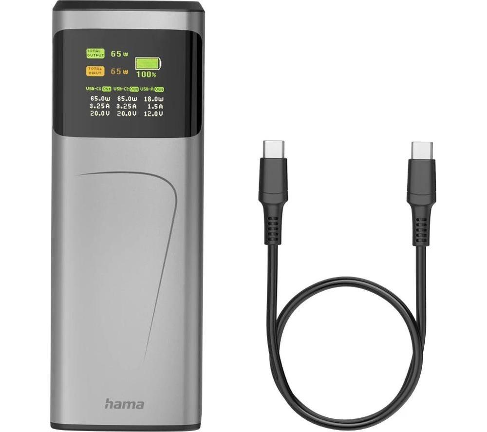 HAMA High Power 20000 mAh Portable Power Bank - Gun Metal Grey image number 4 of 8
