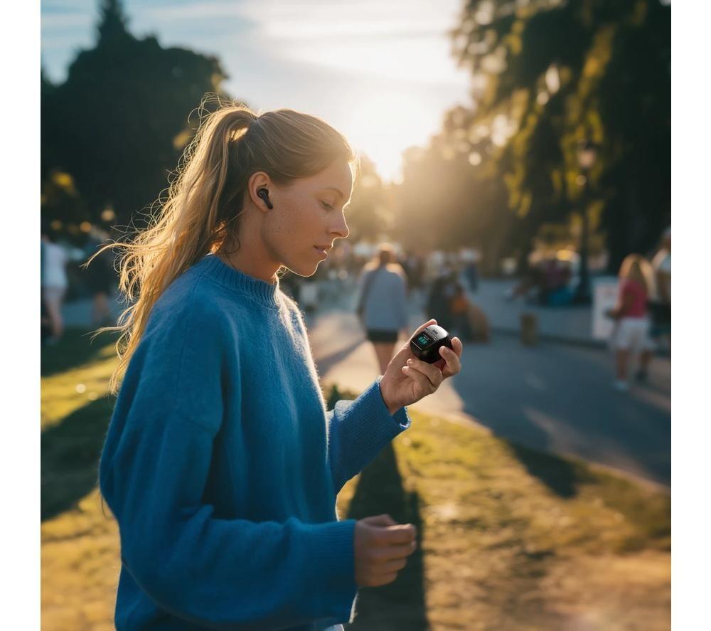 HAMA Spirit Touch Wireless Bluetooth Earbuds - Black image number 2 of 12