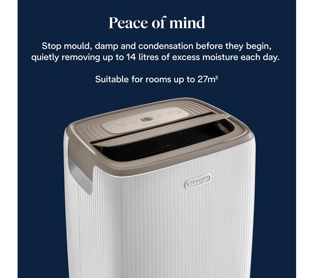 DELONGHI DEP214 AriaDry Evo Portable Dehumidifier - White & Beige image number 3 of 8