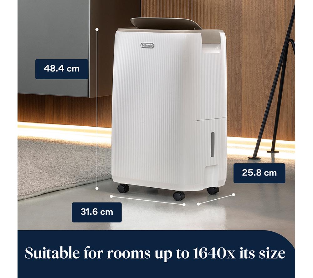 DELONGHI DEP214 AriaDry Evo Portable Dehumidifier - White & Beige image number 8 of 8