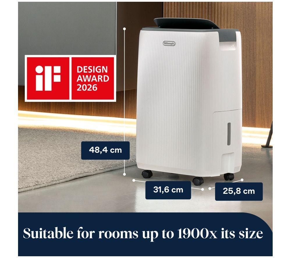 DELONGHI DEP216 AriaDry Evo Portable Dehumidifier - White image number 2 of 5