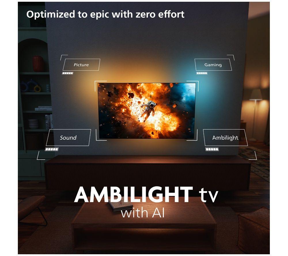 PHILIPS Ambilight PQS8601 55" QLED 4K HDR Smart TV (2026) with Freely - 55PQS8601/05 image number 11 of 15