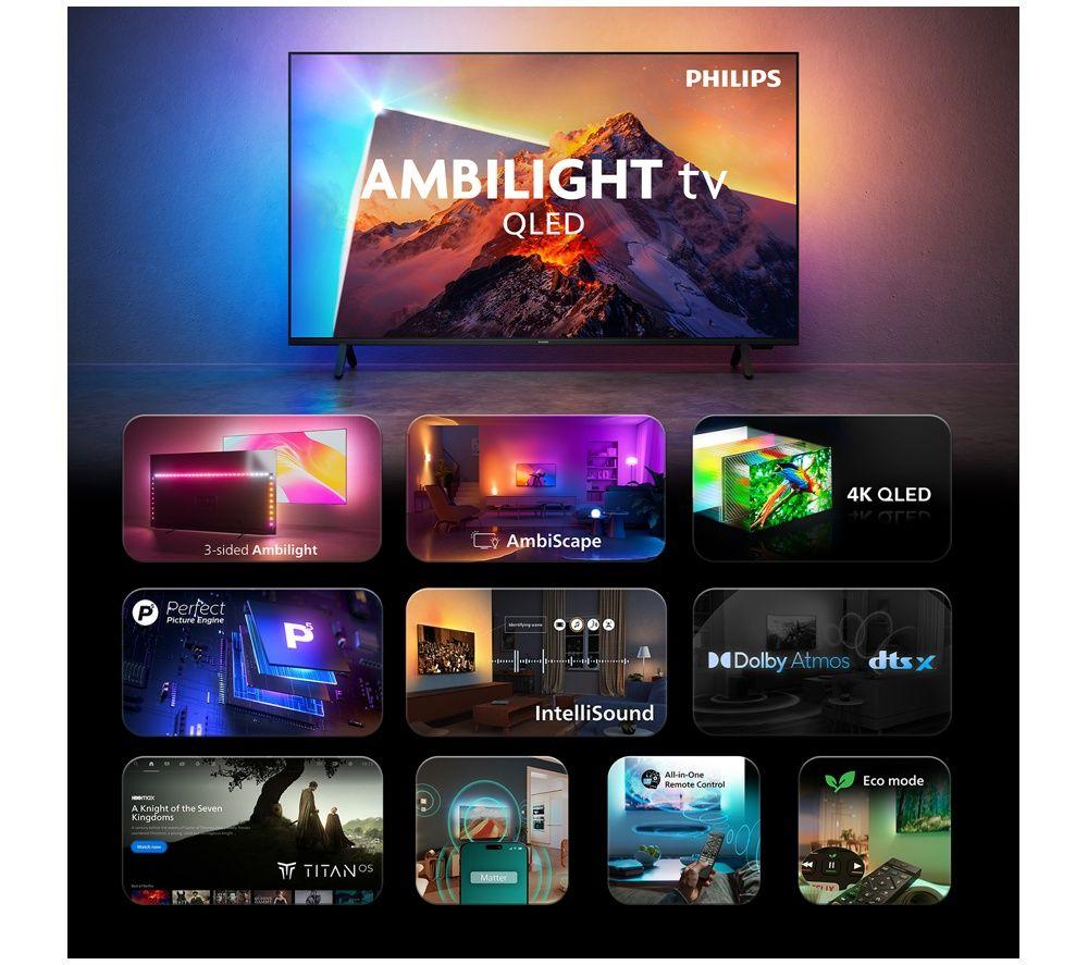 PHILIPS Ambilight PQS8601 55" QLED 4K HDR Smart TV (2026) with Freely - 55PQS8601/05 image number 14 of 15