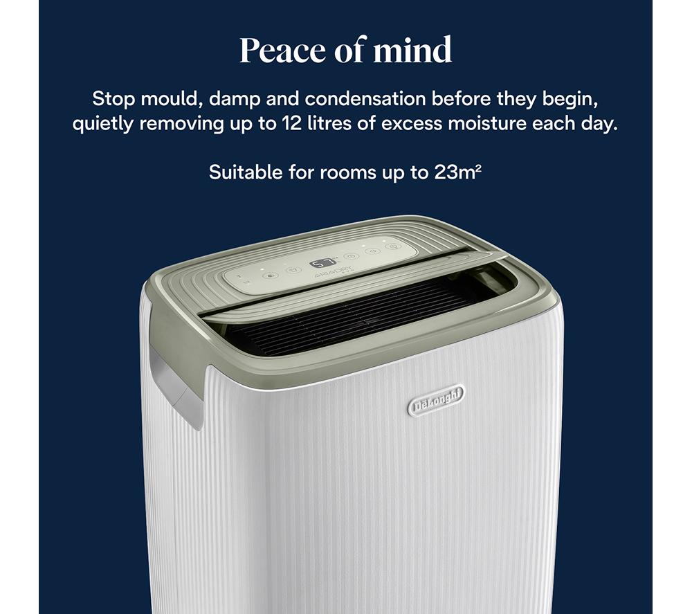 DELONGHI DEP212 AriaDry Evo Portable Dehumidifier - White & Green image number 2 of 7
