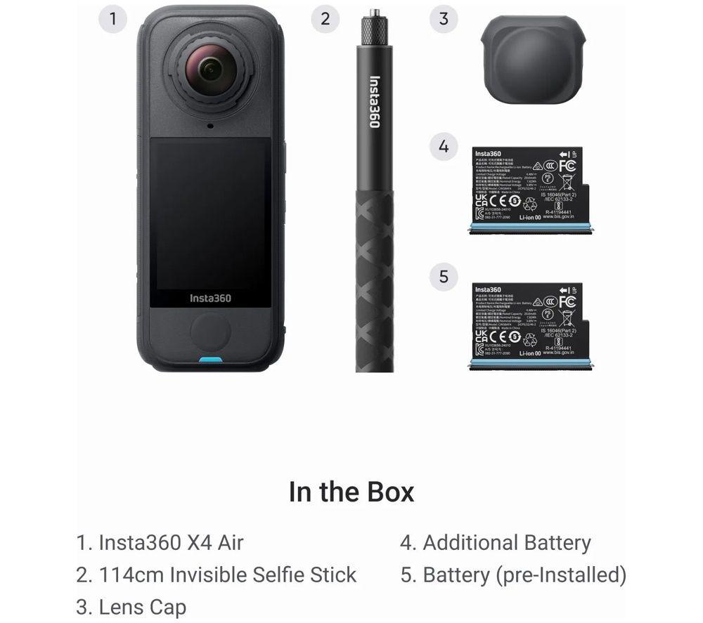INSTA360 X4 Air 8K Ultra HD 360 Action Camera - Black image number 4 of 4