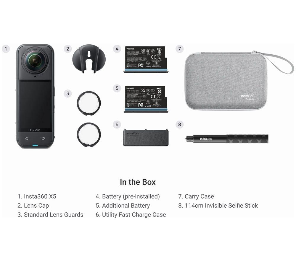 INSTA360 X5 8K Ultra HD 360 Action Camera Essentials Bundle - Black image number 4 of 4