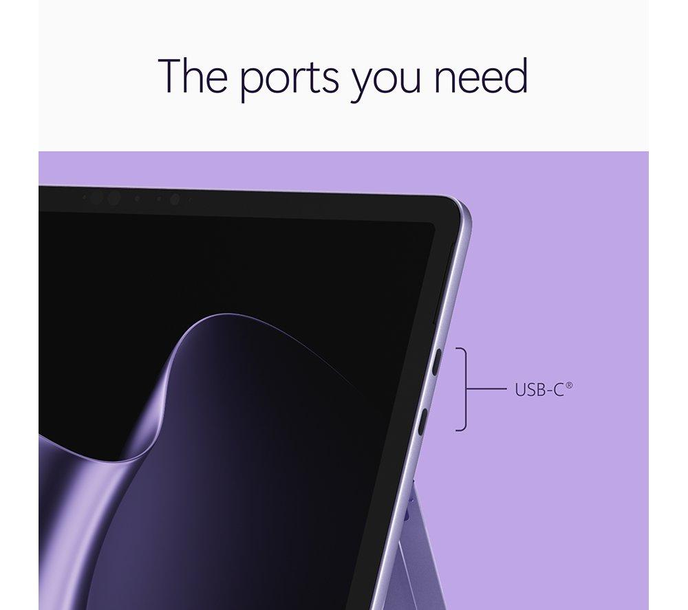 MICROSOFT Surface Pro 12" 2 in 1 Laptop, Copilot+ PC - Snapdragon X2 Plus, 512 GB UFS, Violet image number 6 of 17