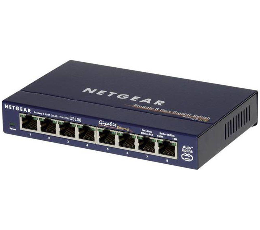 NETGEAR GS108UK 8-Port Gigabit Network Switch - Grey image number 2 of 3