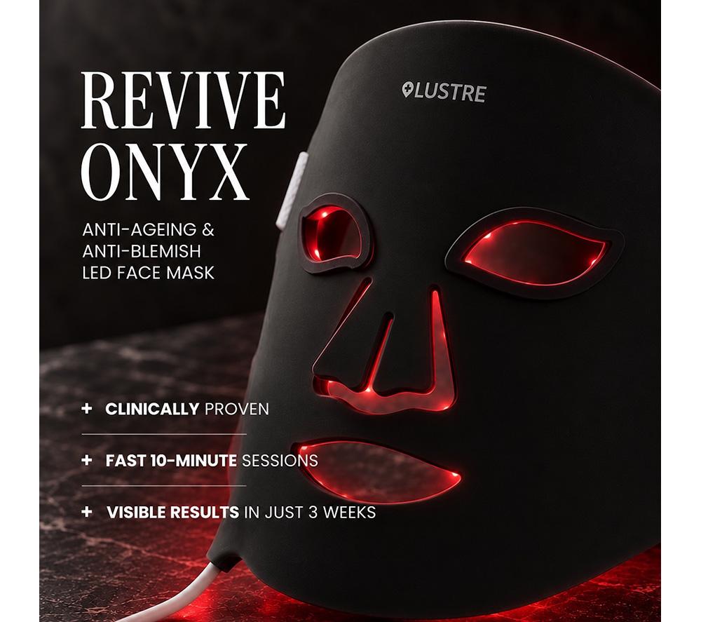 LUSTRE Revive Onyx LED Face Mask - Black image number 2 of 8