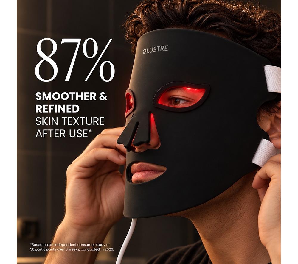LUSTRE Revive Onyx LED Face Mask - Black image number 3 of 8