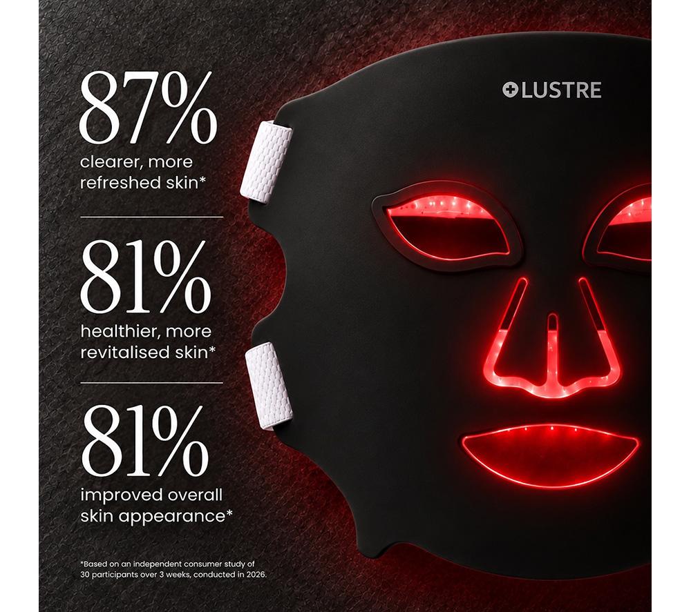 LUSTRE Revive Onyx LED Face Mask - Black image number 5 of 8