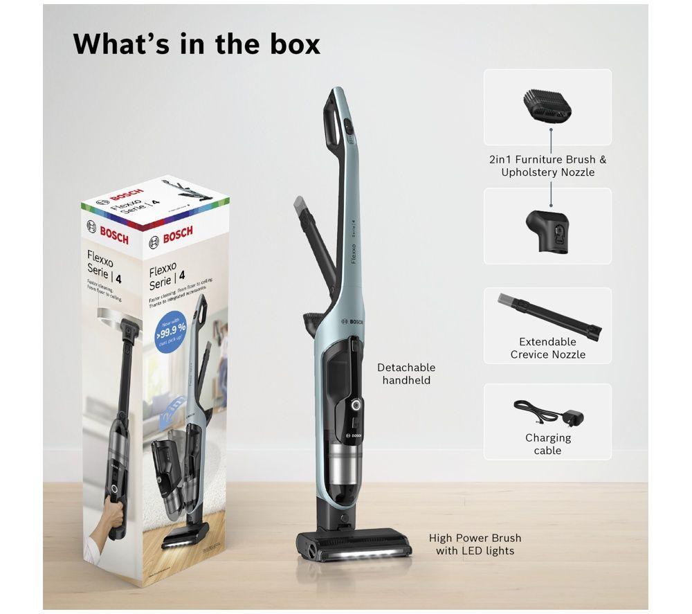 BOSCH Series 4 Flexxo BH4SM28GB Cordless Handstick Vacuum Cleaner - Blue image number 4 of 11