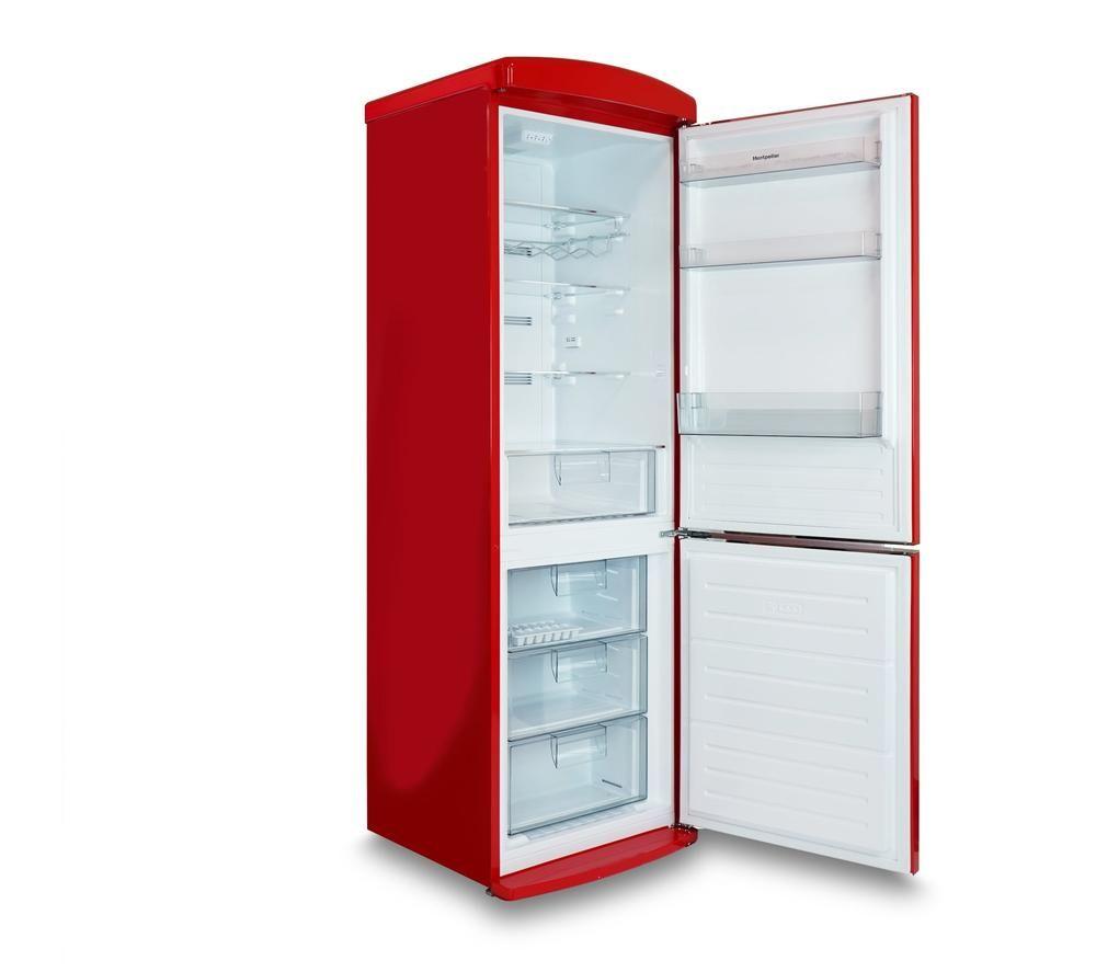 MONTPELLIER Retro Style MAB190R 70/30 Fridge Freezer - Red image number 5 of 11