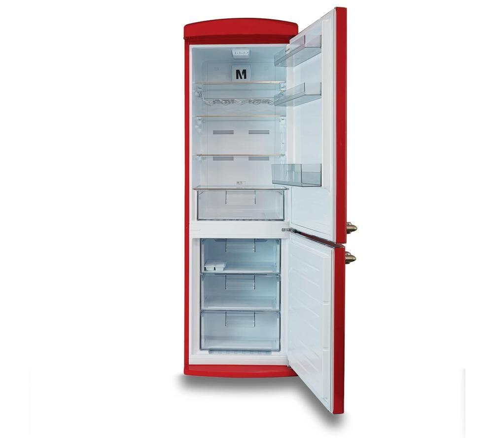 MONTPELLIER Retro Style MAB190R 70/30 Fridge Freezer - Red image number 6 of 11