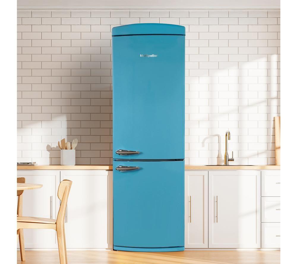 MONTPELLIER Retro Style MAB190PB 70/30 Fridge Freezer - Pale Blue image number 2 of 11