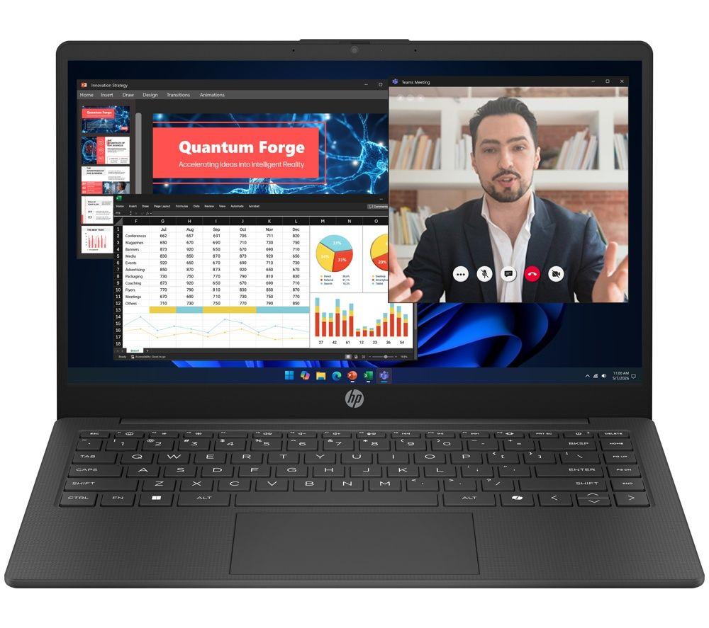 HP 14-ep2501sa 14" Laptop - Intel&reg; N150, 128 GB UFS, Jet Black image number 5 of 11