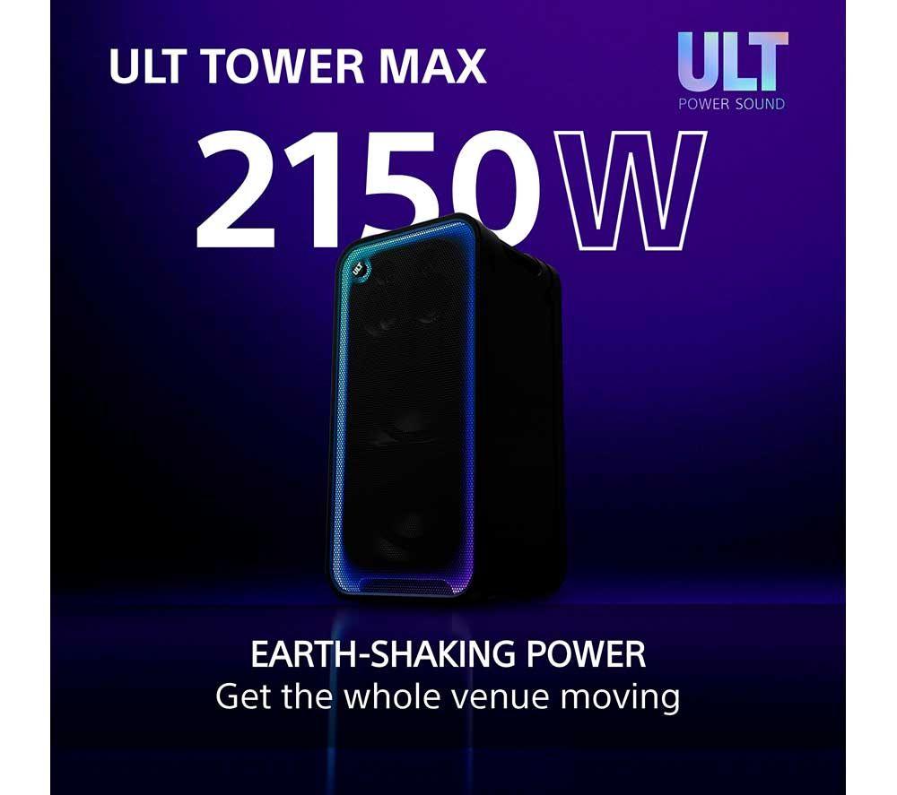 SONY ULT Tower Max Wireless Megasound Party Speaker - Black image number 3 of 20