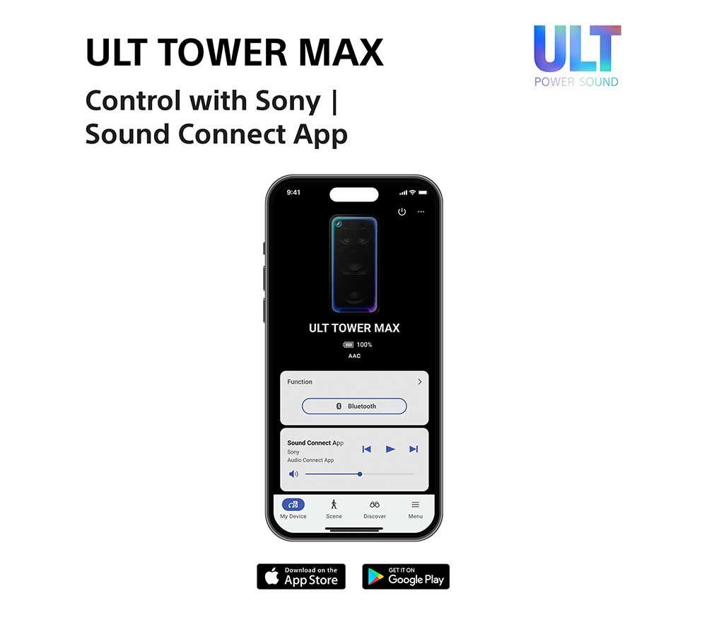 SONY ULT Tower Max Wireless Megasound Party Speaker - Black image number 11 of 20