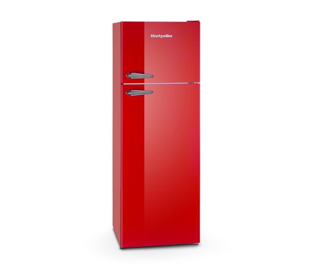 MONTPELLIER Retro MAB346ER 80/20 Fridge Freezer - Red image number 2 of 5