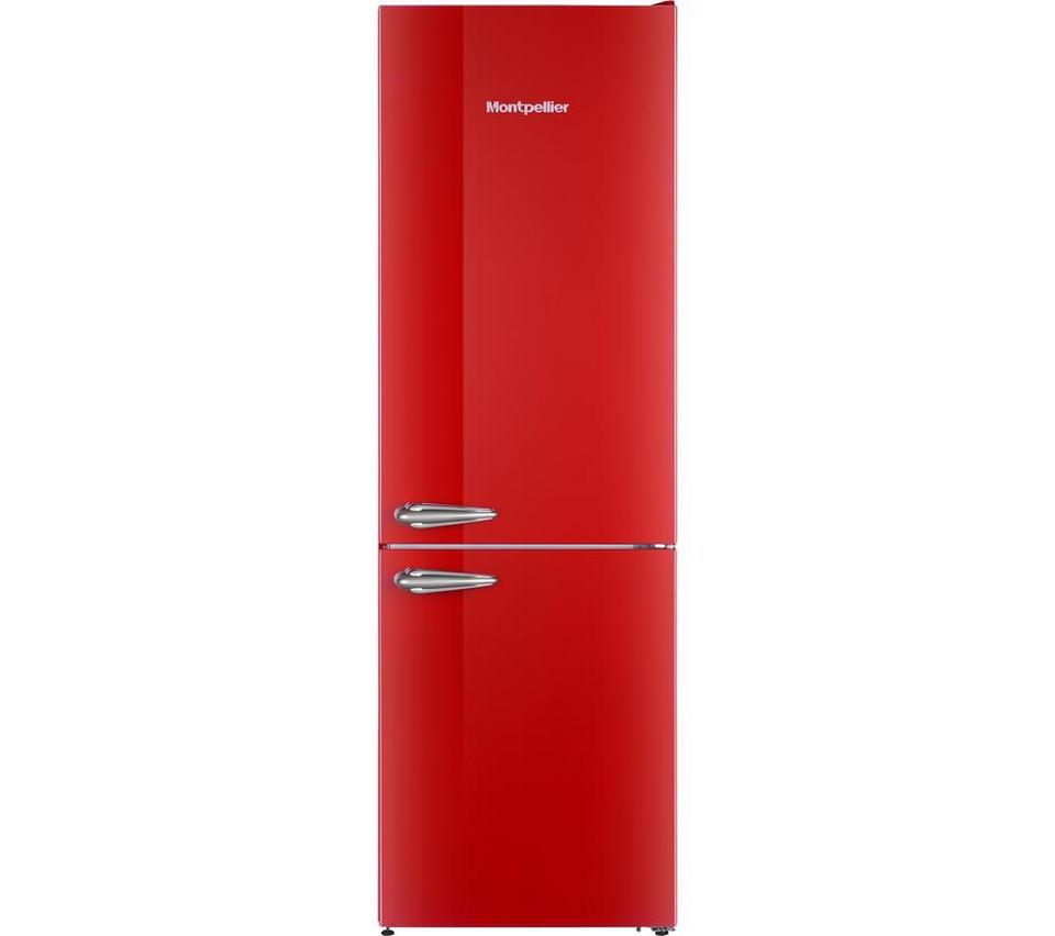 MONTPELLIER Retro Style MAB386R 70/30 Fridge Freezer - Red