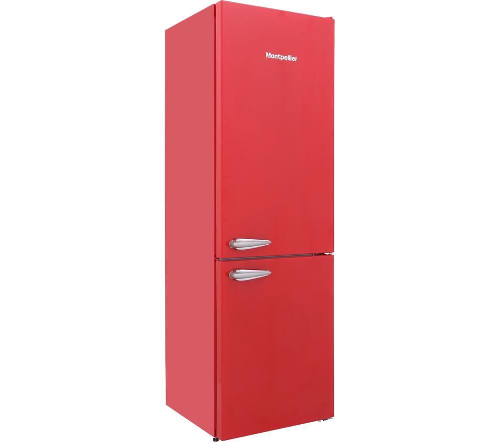 MONTPELLIER Retro Style MAB386R 70/30 Fridge Freezer - Red image number 6 of 9