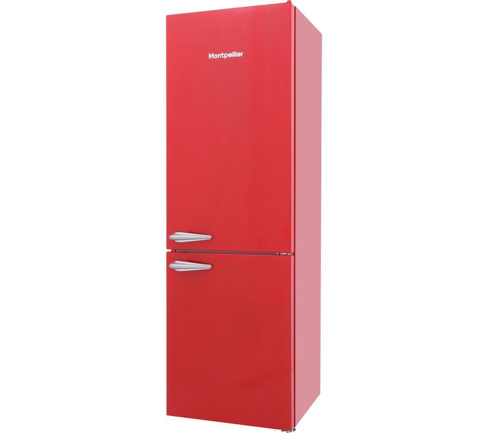 MONTPELLIER Retro Style MAB386R 70/30 Fridge Freezer - Red image number 8 of 9