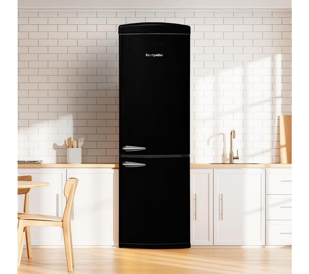 MONTPELLIER Retro Style MAB190K 70/30 Fridge Freezer - Black image number 2 of 11