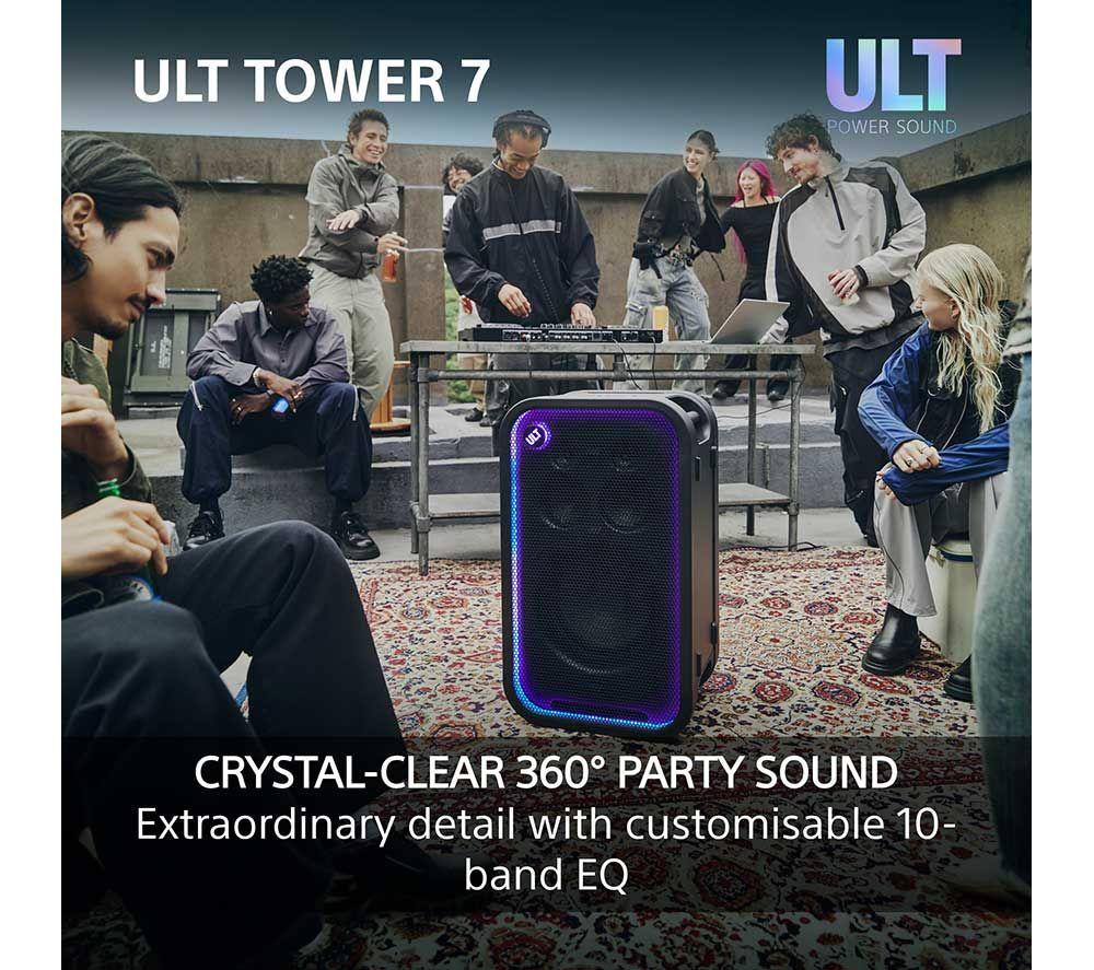 SONY ULT Tower 7 Wireless Multi-room Megasound Party Speaker - Black image number 4 of 22