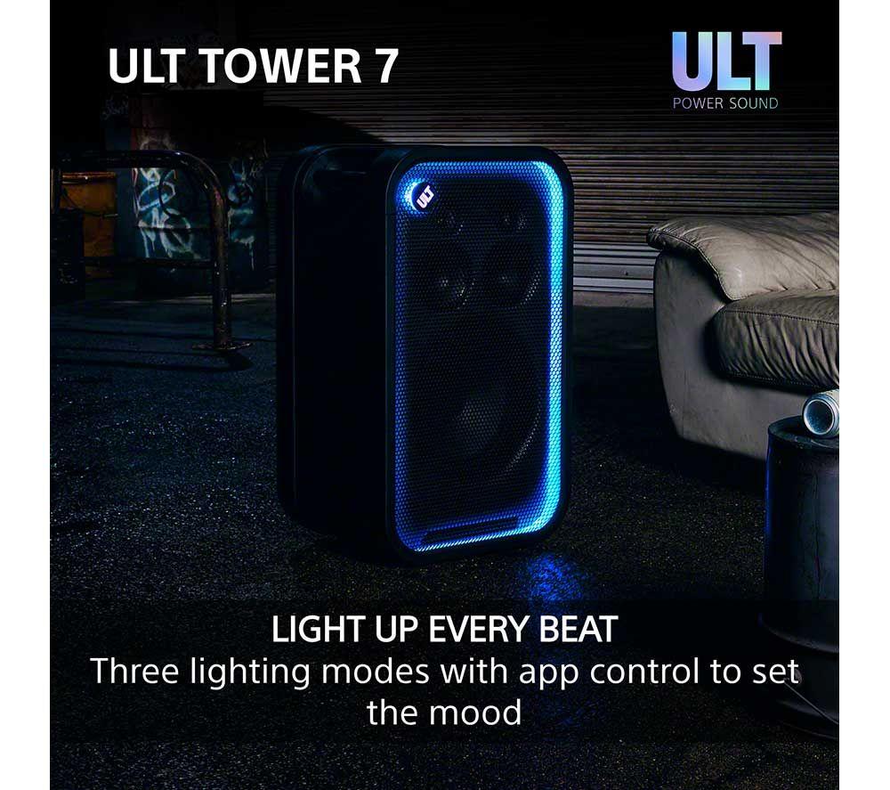 SONY ULT Tower 7 Wireless Multi-room Megasound Party Speaker - Black image number 6 of 22