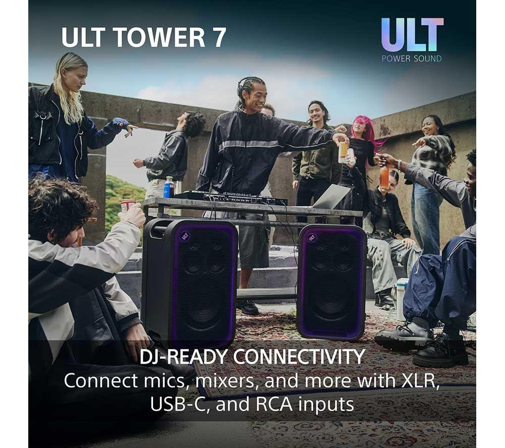 SONY ULT Tower 7 Wireless Multi-room Megasound Party Speaker - Black image number 9 of 22