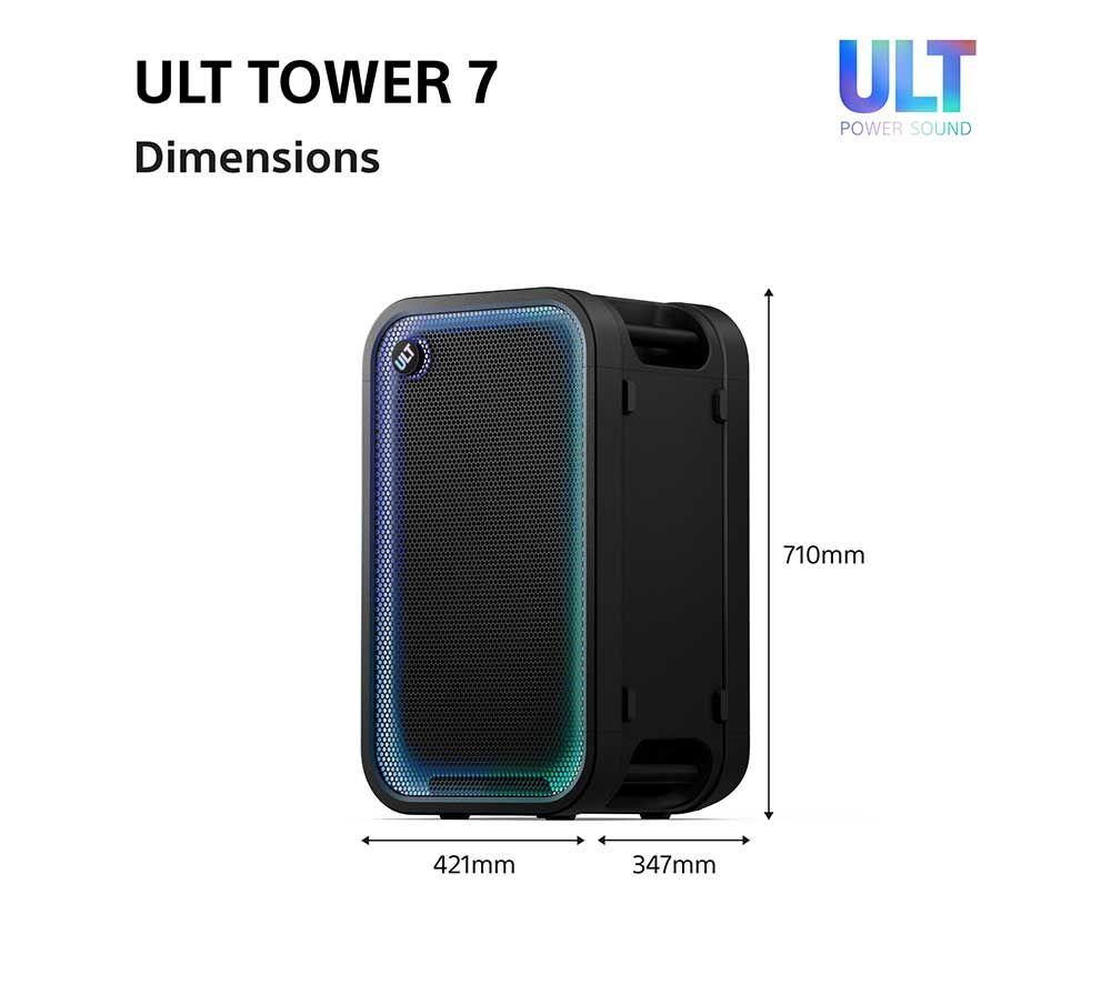 SONY ULT Tower 7 Wireless Multi-room Megasound Party Speaker - Black image number 13 of 22