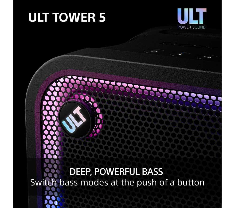 SONY ULT Tower 5 Wireless Multi-room Megasound Party Speaker - Black image number 5 of 22