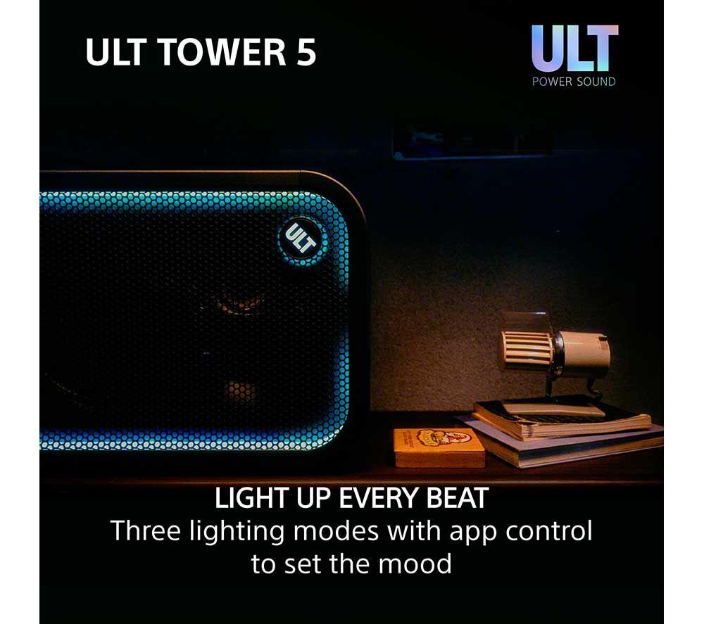 SONY ULT Tower 5 Wireless Multi-room Megasound Party Speaker - Black image number 6 of 22