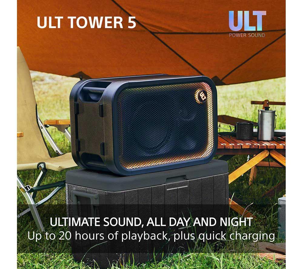 SONY ULT Tower 5 Wireless Multi-room Megasound Party Speaker - Black image number 7 of 22
