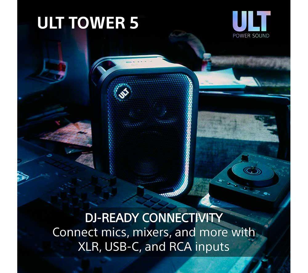 SONY ULT Tower 5 Wireless Multi-room Megasound Party Speaker - Black image number 9 of 22
