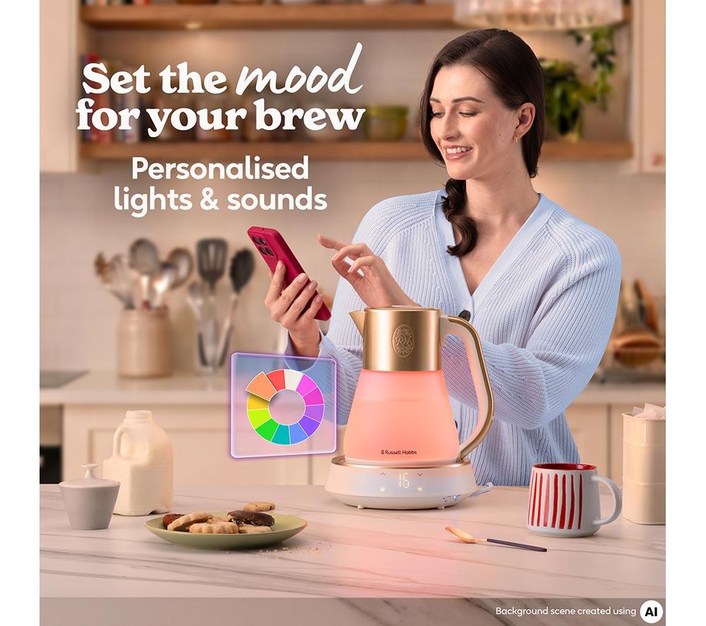 RUSSELL HOBBS Calm Connected 27480 Smart Kettle - White & Copper image number 3 of 9