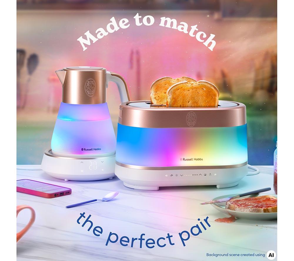 RUSSELL HOBBS Calm Connected 27480 Smart Kettle - White & Copper image number 7 of 9