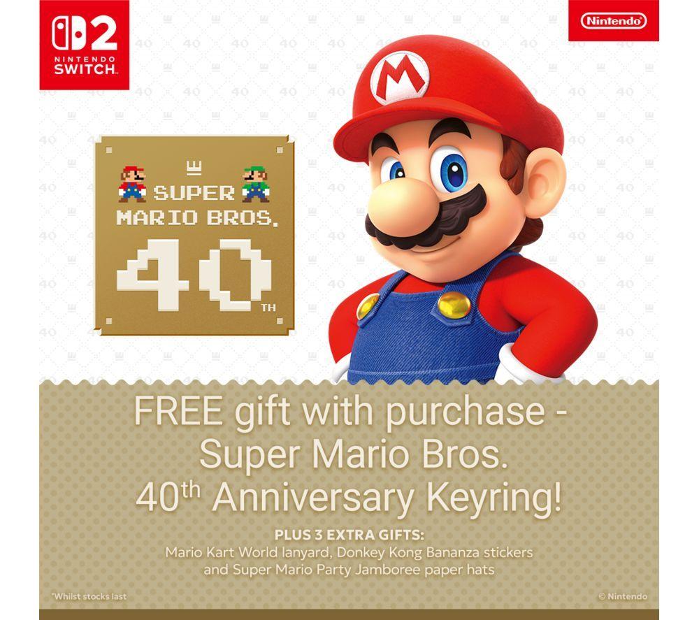 NINTENDO Switch 2, Super Mario Bros 40th Anniversary Keychain & Donkey Kong Bananza Bundle image number 8 of 11