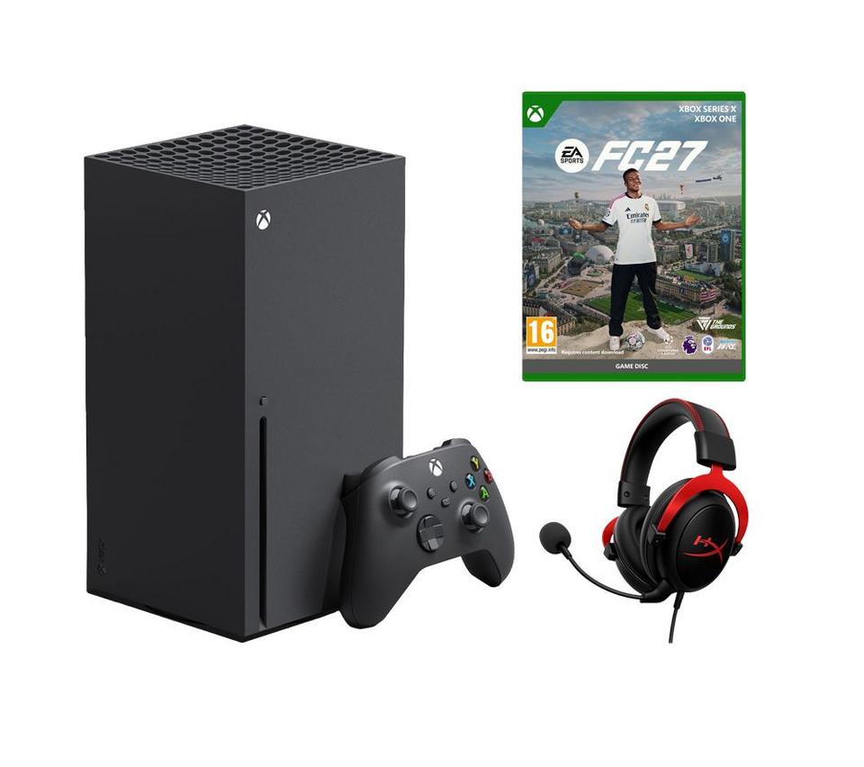 MICROSOFT XBOX Series X (1 TB), EA SPORTS FC27 (XBOX Series X\|S) & Cloud II Pro 7.1 Gaming Headset Bundle