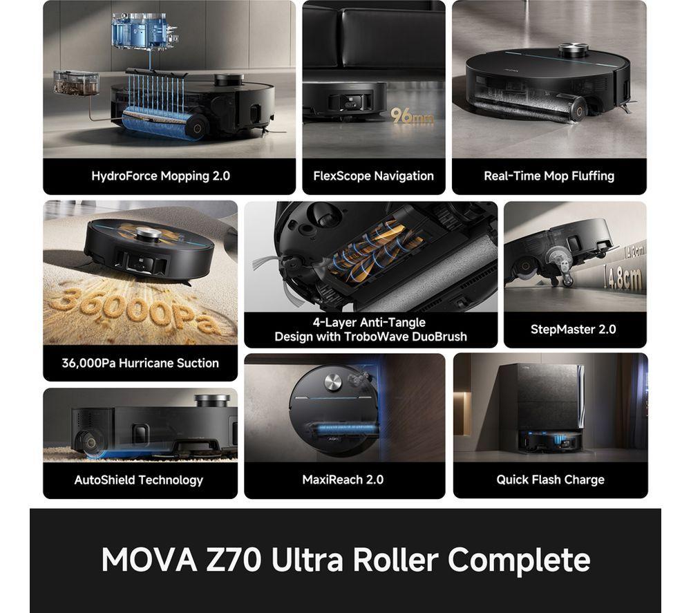MOVIES Z70 Ultra Complete Robot Vacuum Cleaner - Brushed Metallic image number 14 of 20