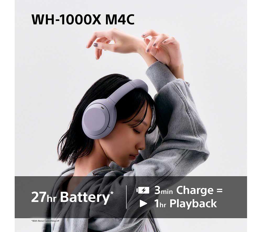 SONY WH-1000XM4C Wireless Bluetooth Noise-Cancelling Headphones - Black image number 6 of 18