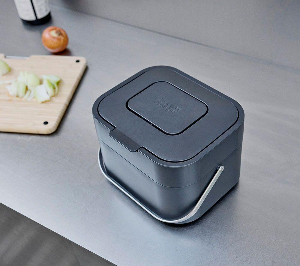 JOSEPH JOSEPH Stack Food Waste Caddy with Odour Filter - Graphite image number 2 of 4