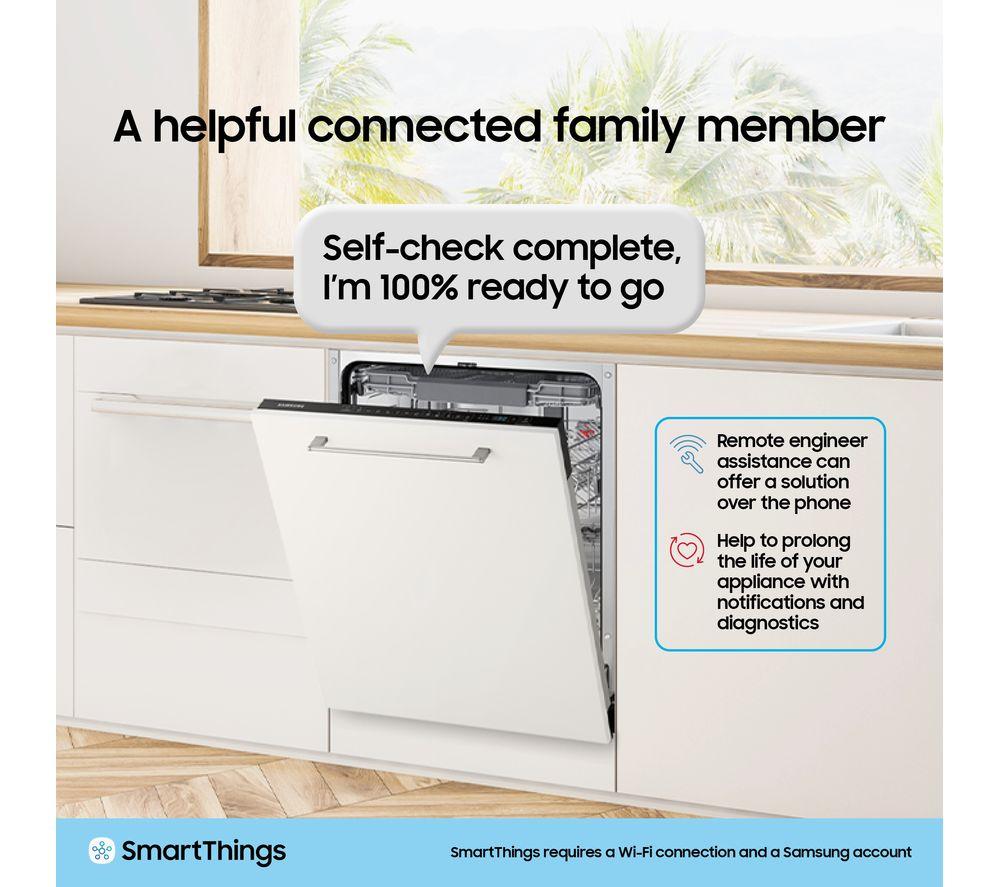 SAMSUNG Series 8 WaterJet Clean DW80H73VBB0U4 Full-size Fully Integrated WiFi-enabled Dishwasher image number 4 of 5