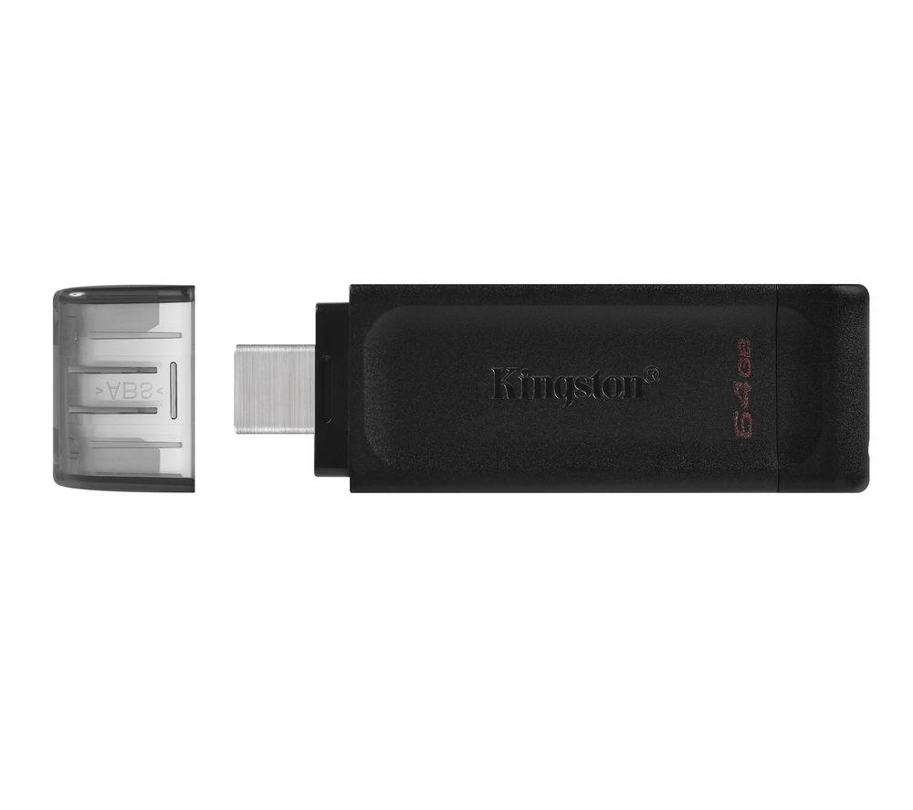 Kingston Datatraveler 70 Usb-C Flash Drive - 128 Gb, Black, Black