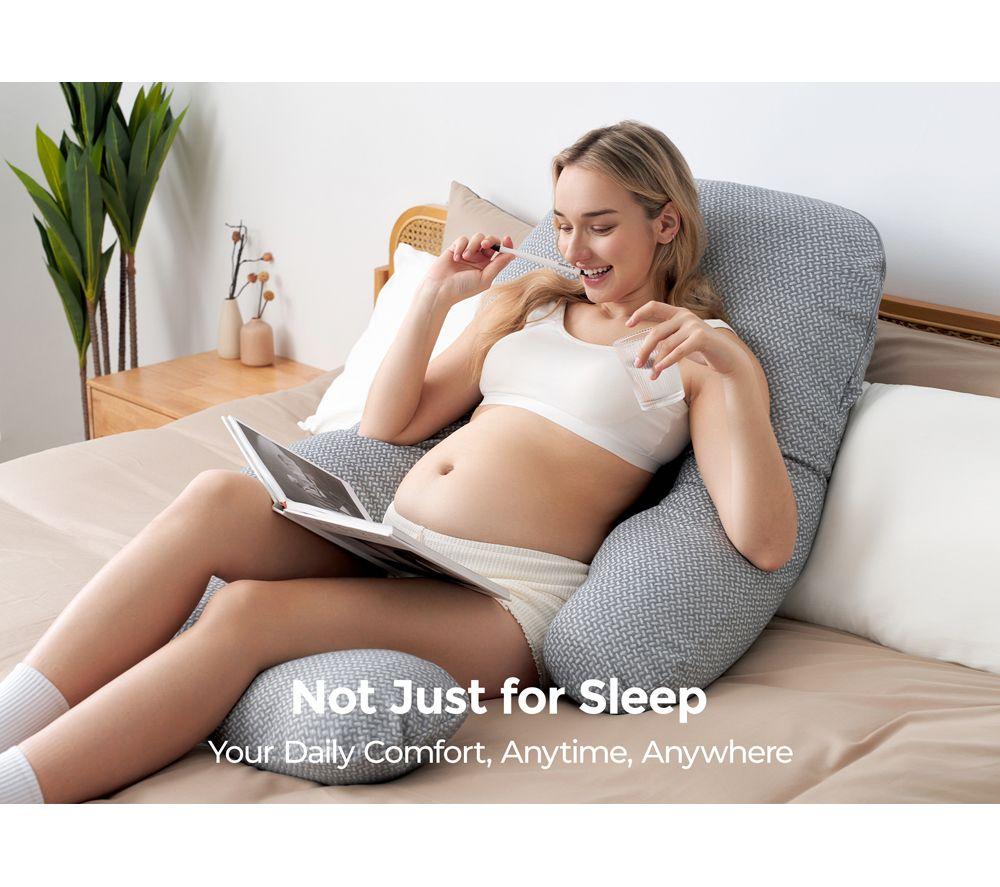 MOMCOZY Dreamlign U Shaped Pregnancy Pillow - Grey image number 2 of 9